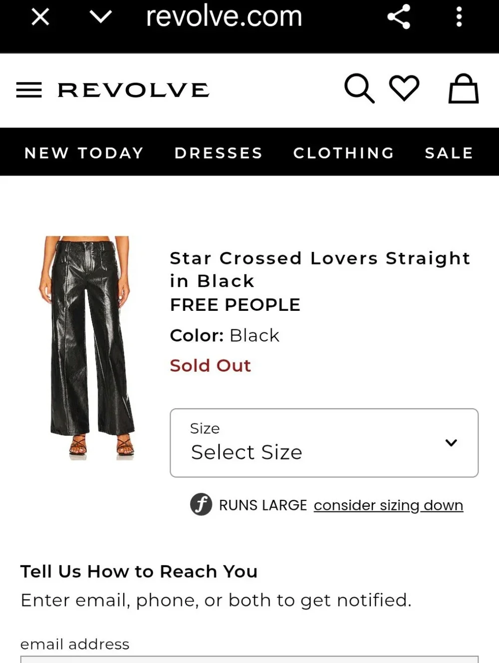 Free People Star Crossed Lovers Straight Leg Faux Leather Pants - Black - Size 4